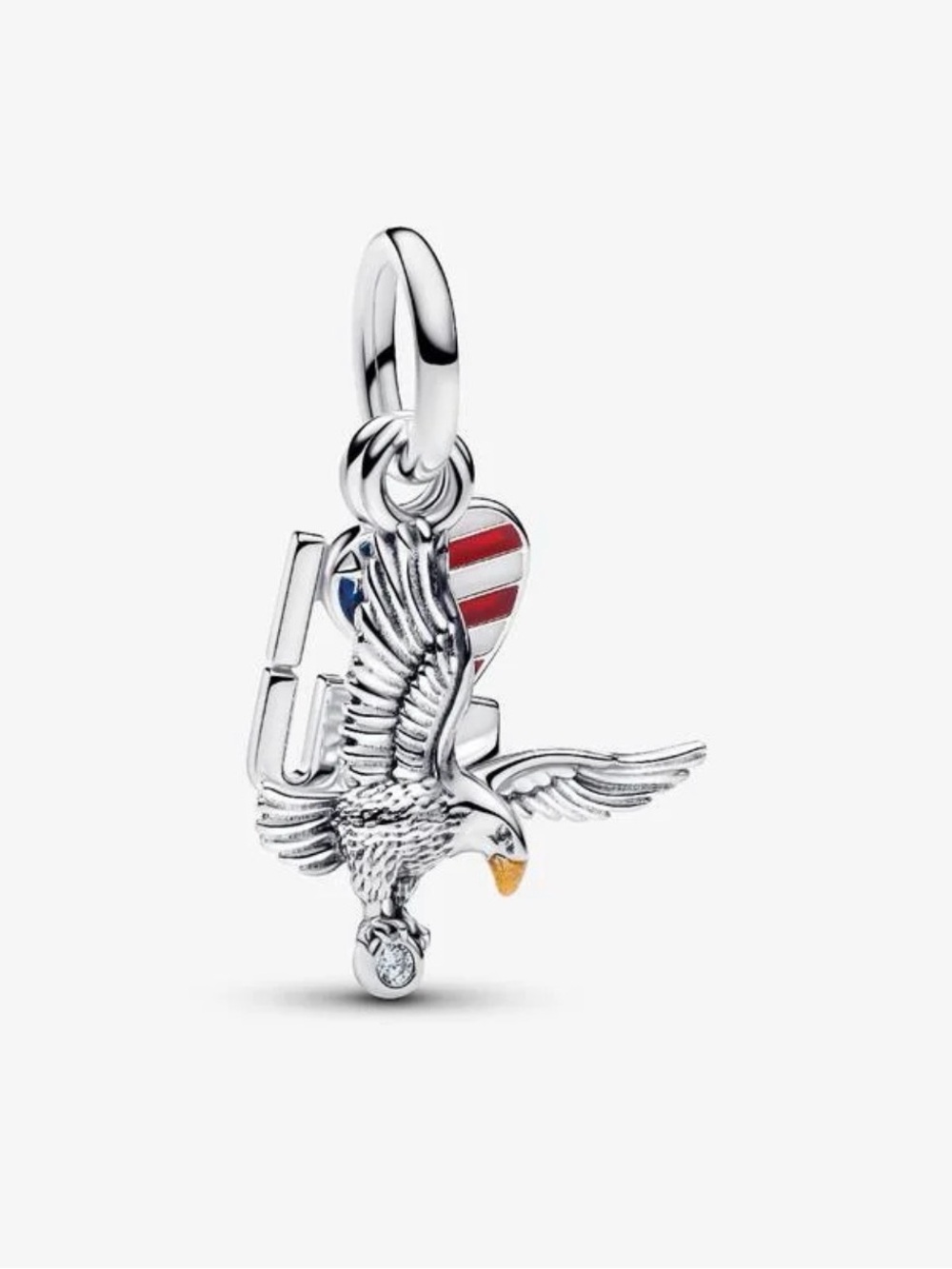 Authentic Pandora I Love USA Double Dangle Charm